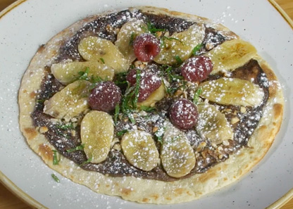 Sweet Tortilla Pizza Chocolate and Bananas