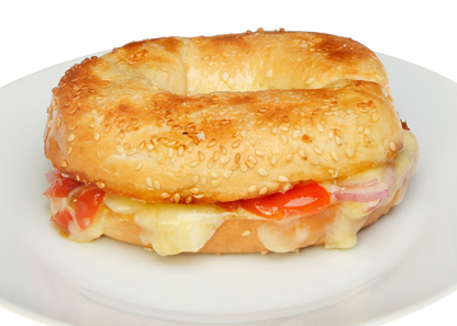 Open Ham & Cheese Bagel
